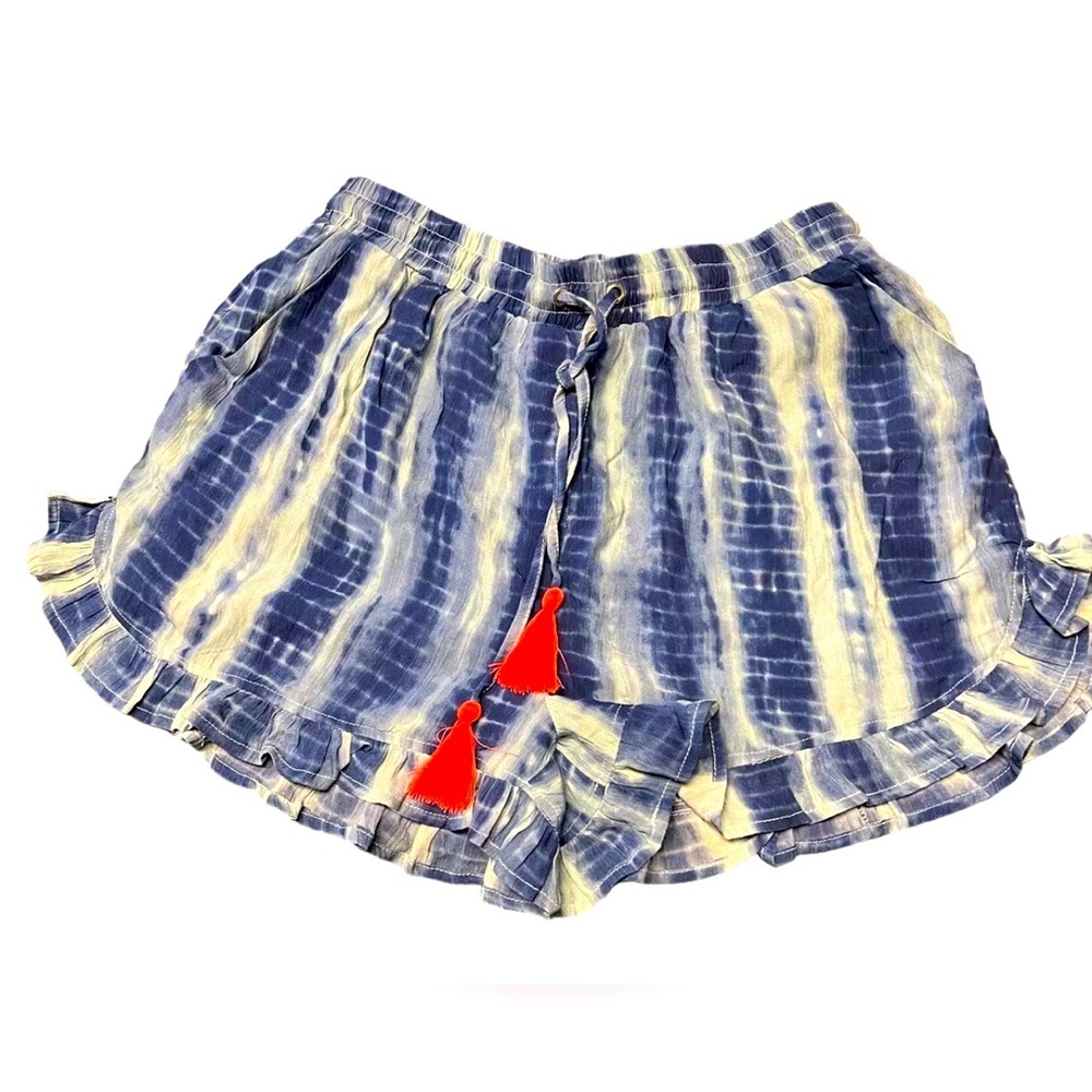 Dizzy Lizzy Stretch Blue Tie Dye Shorts Size M Women